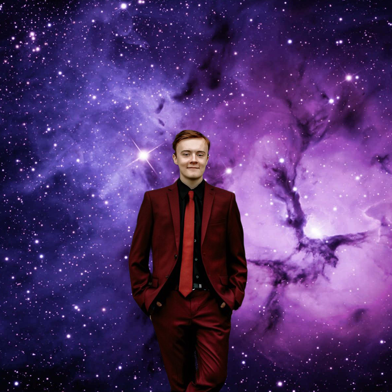 The same picture of me, but the background is in space