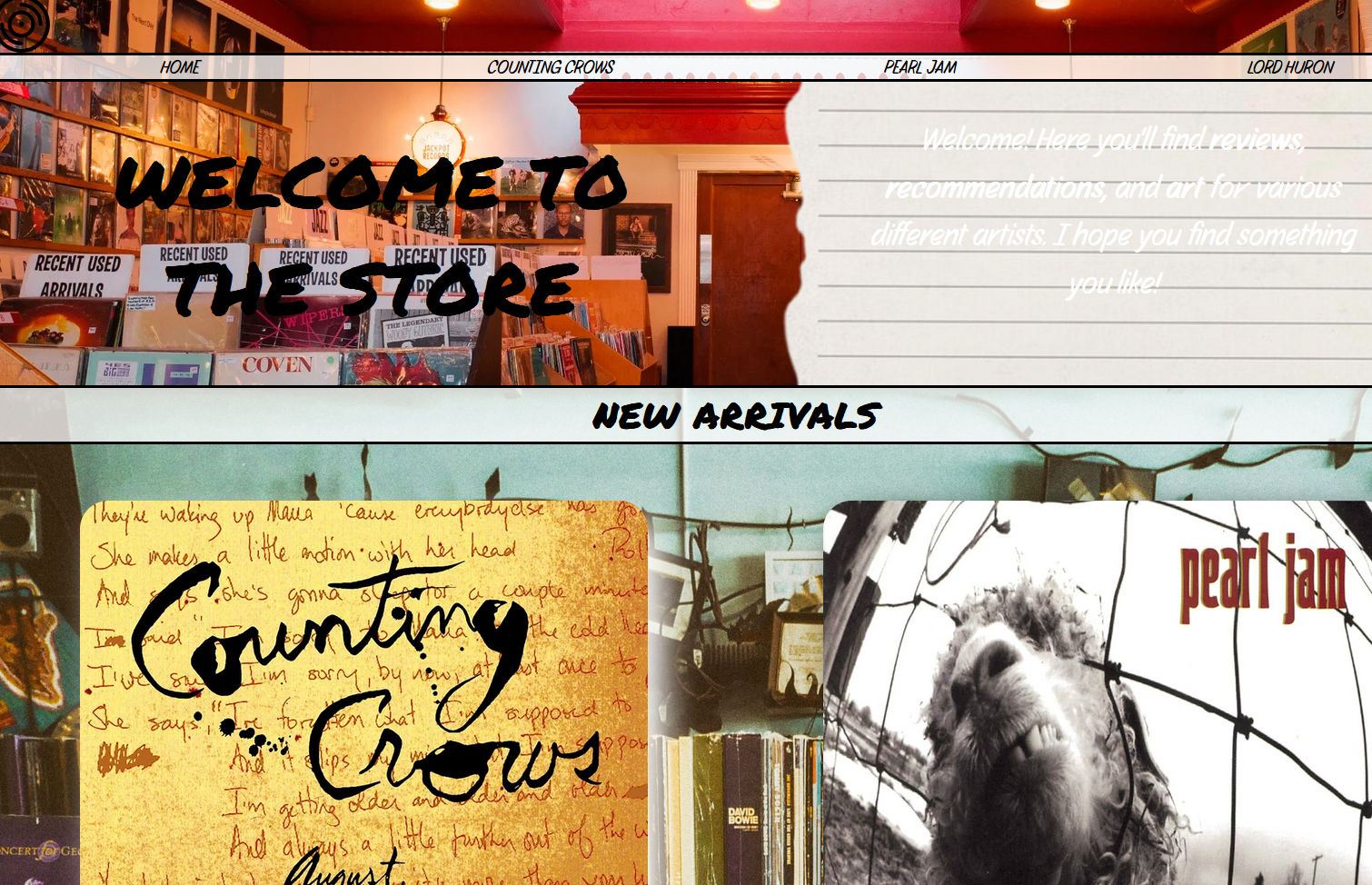 The homepage of my personal website