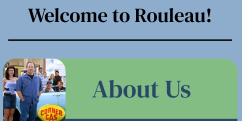 The mobile homepage of my Town of Rouleau website redesign